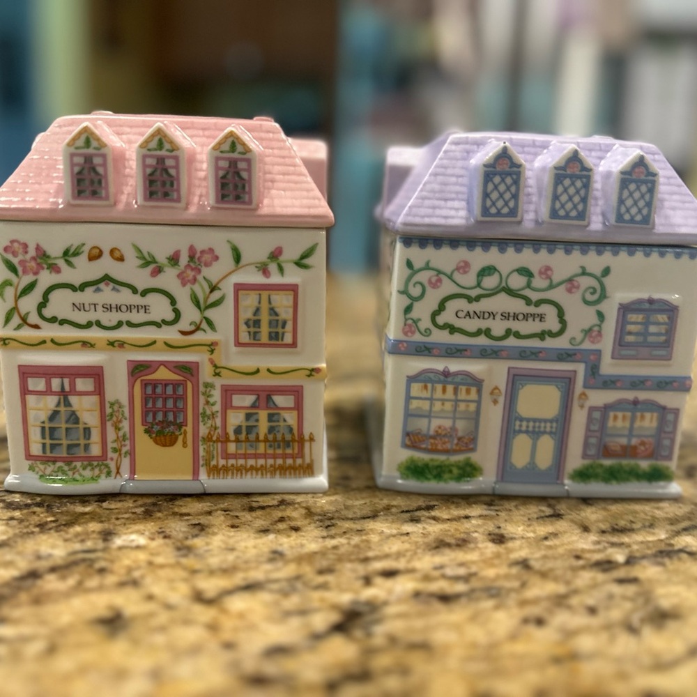 Lenox Village Collection Candy Shoppe & Nut Shoppe Canister Set